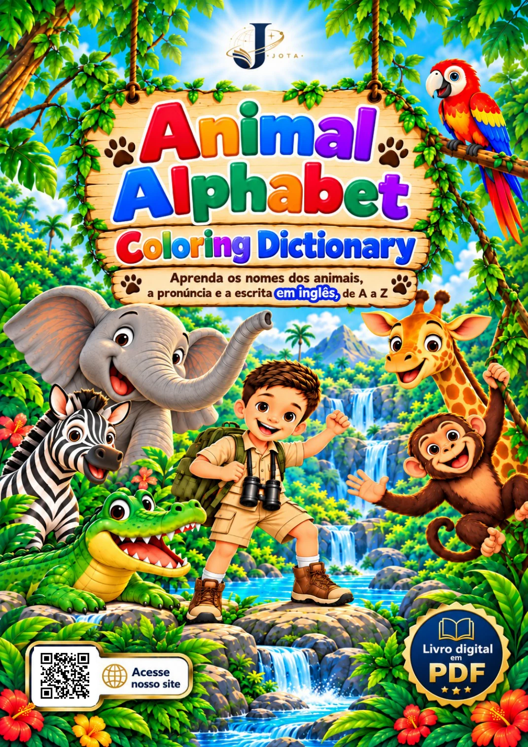 Capa oficial de Animal Alphabet Coloring Dictionary